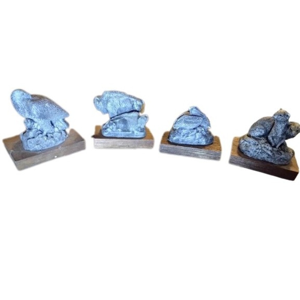 Vintage The Bronze Menagerie Wildlife Miniature Resin Sculptures by Neal Deaton